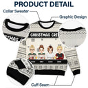 Christmas Cartoon Sitting Christmas Crew - Gift For Besties - Personalized Unisex Ugly Sweater
