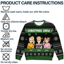 Christmas Cartoon Sitting Christmas Crew - Gift For Besties - Personalized Unisex Ugly Sweater