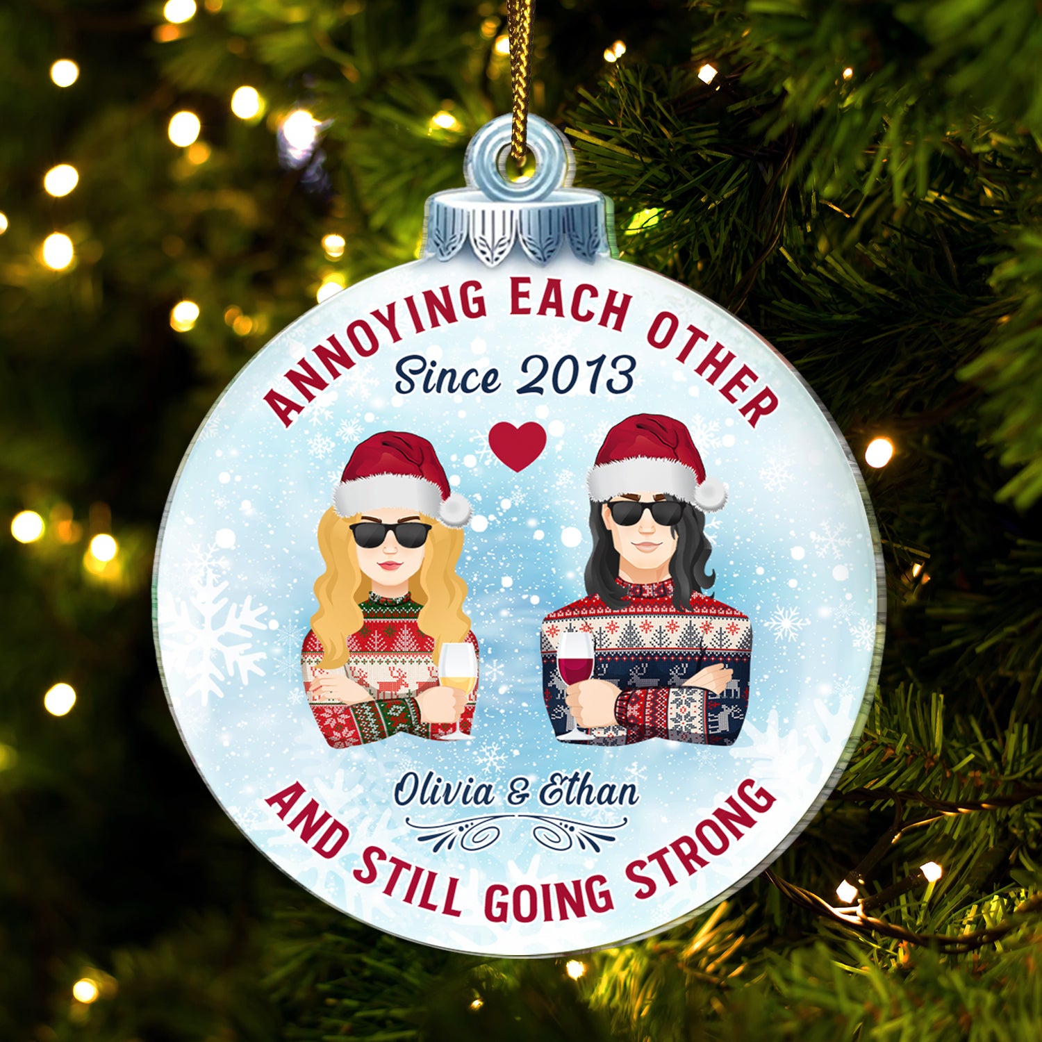 Annoying Each Other Since - Christmas Gift For Couples - Personalized Custom Shaped Acrylic Ornament