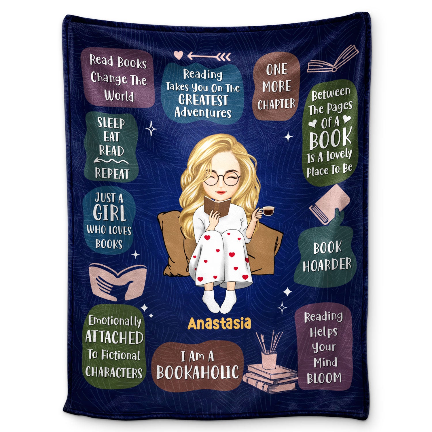 Reading Just A Girl Who Loves Book Floral - Gift For Book Lovers - Personalized Fleece Blanket