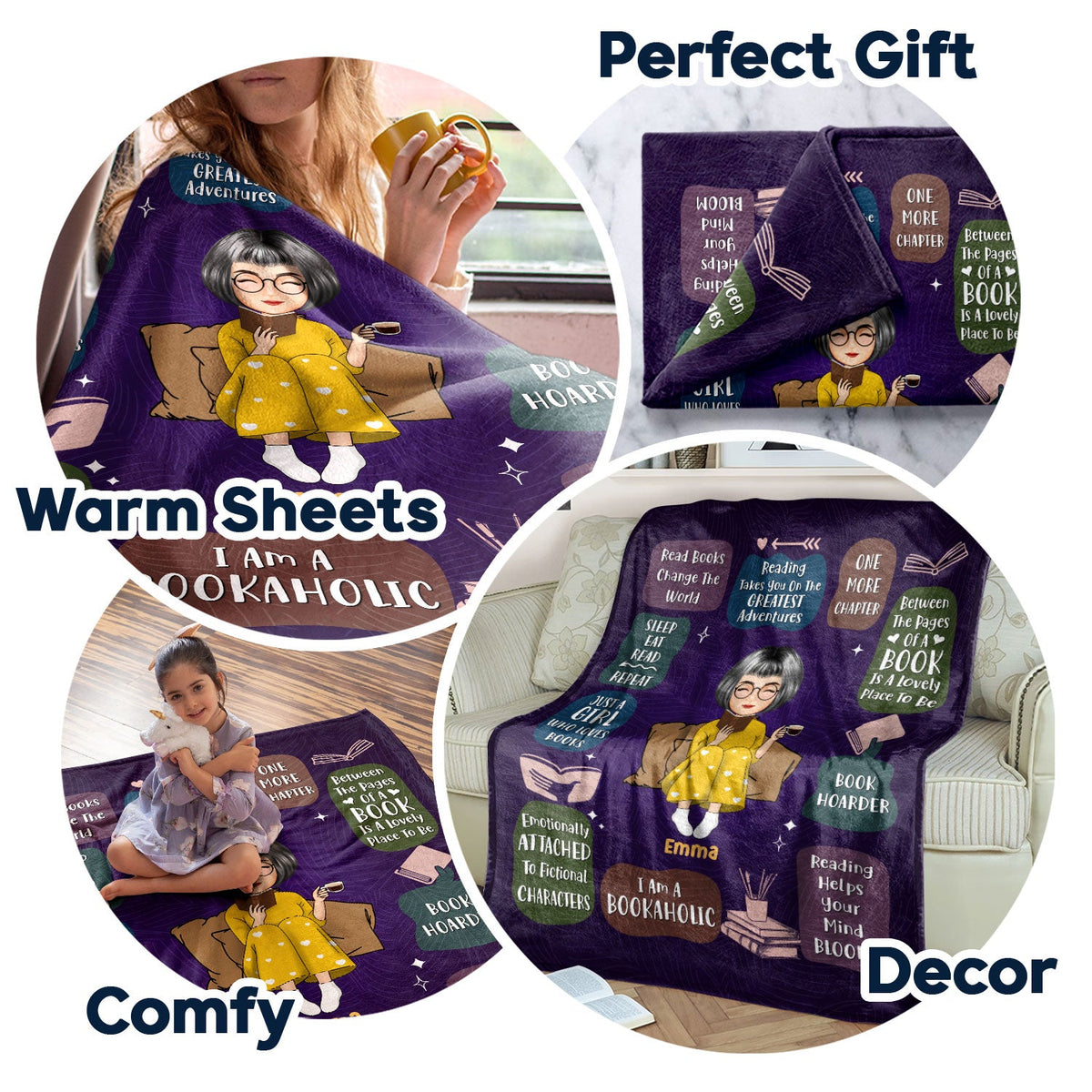 Couverture polaire personnalisée « Lire juste une fille qui aime les livres » - Cadeau pour les amoureux des livres