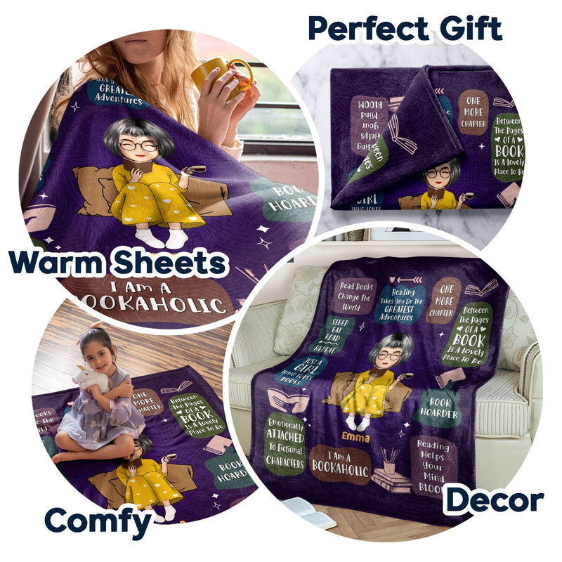 Couverture polaire personnalisée « Lire juste une fille qui aime les livres » - Cadeau pour les amoureux des livres