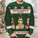 Christmas Flat Art Congrats On Being My Bestie - Gift For Bestie - Personalized Unisex Ugly Sweater