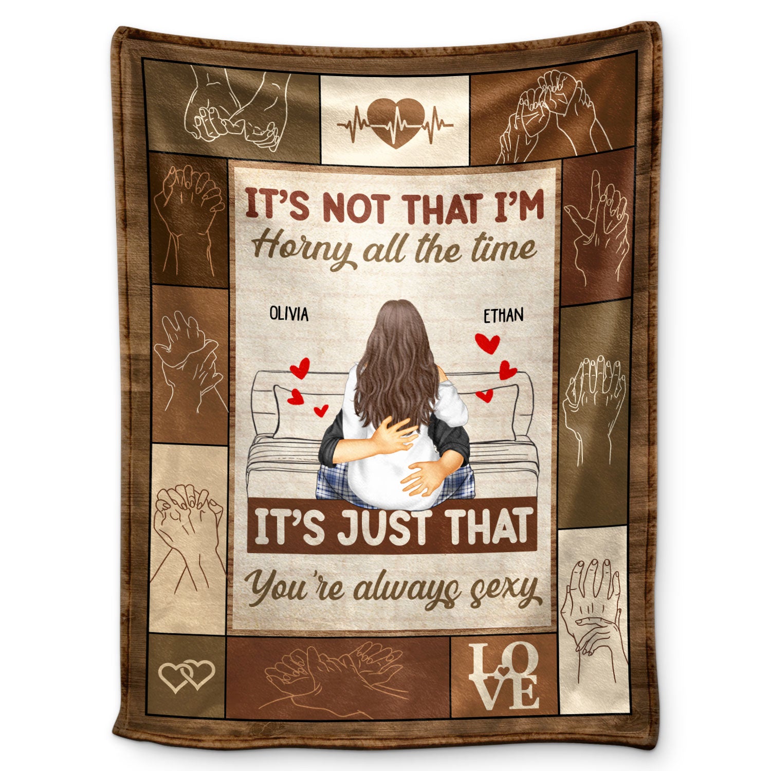 Couple Kissing It's Just You Always Sexy - Gift For Couples - Personalized Fleece Blanket