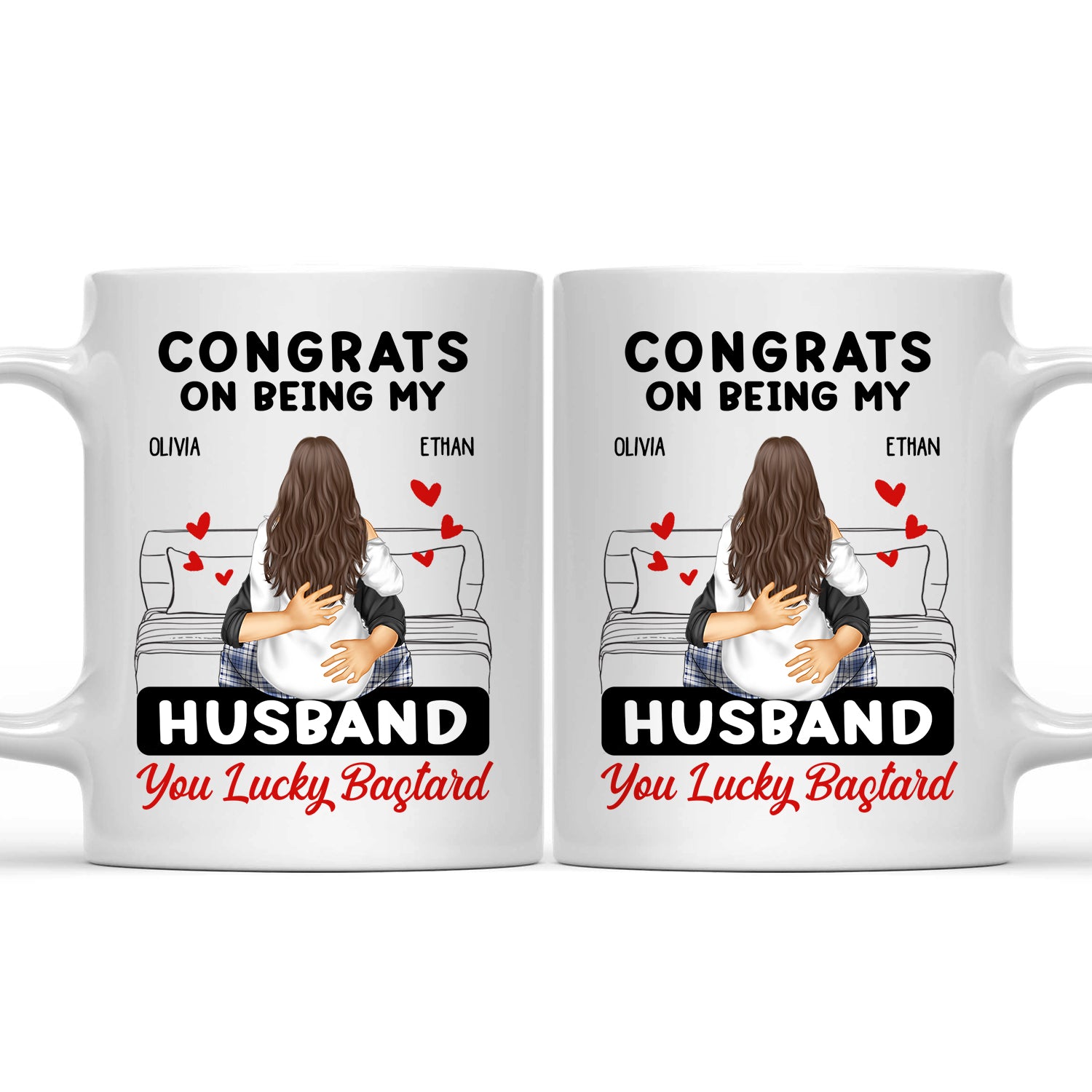 Couple Kissing Congrats On Being My Husband - Gift For Couples - Personalized Mug