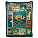 Couple de camping : la vie est plus belle autour d'un feu de camp - Cadeau pour les amoureux du camping - Couverture polaire personnalisée