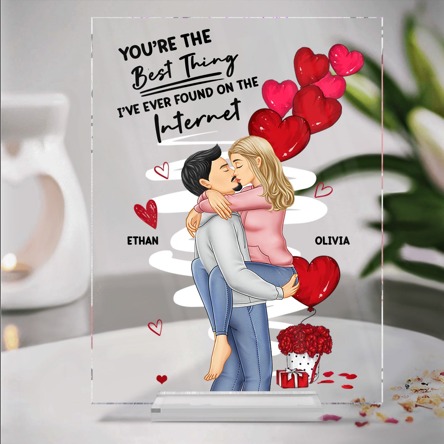 Couple You Are The Best Thing Found On Internet - Gift For Couples - Personalized Vertical Rectangle Acrylic Plaque