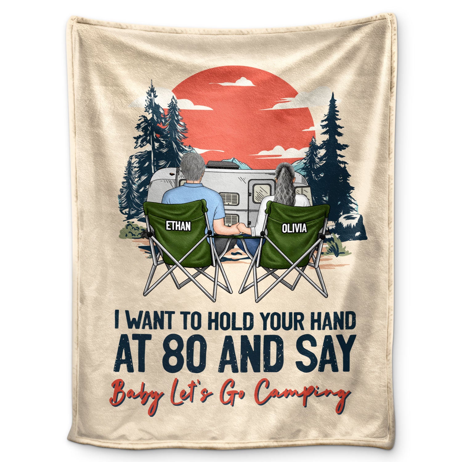 Baby Let's Go Camping - Gift For Couples - Personalized Fleece Blanket