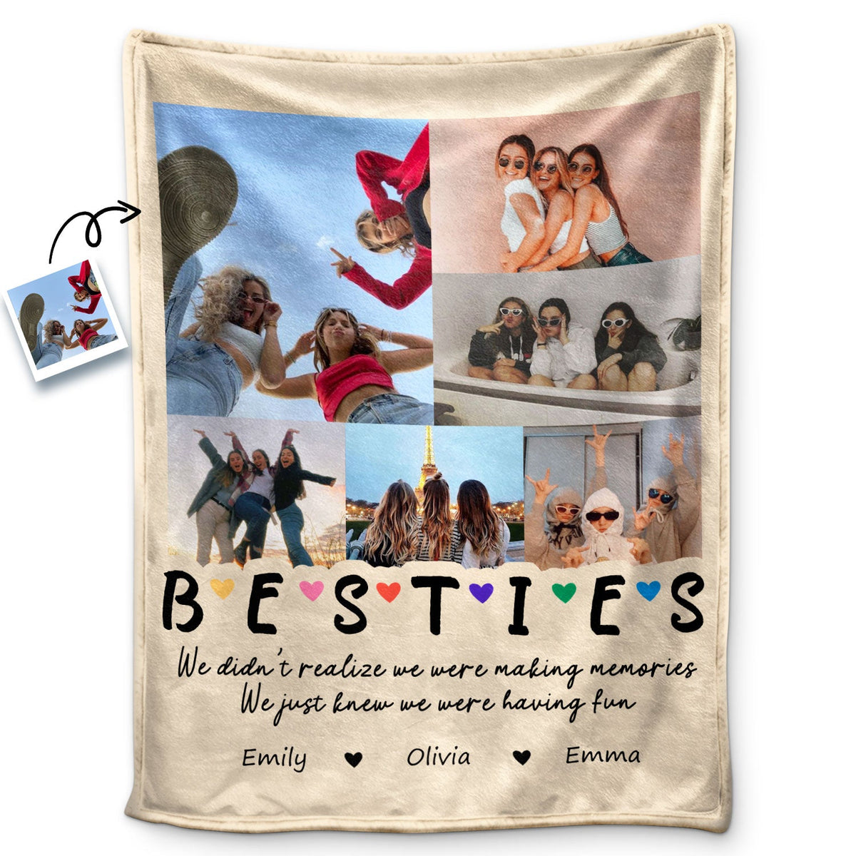 Custom Photo We Were Having Fun - Gift For Bestie - Personalized Fleece Blanket To Grow An Old Friend - Gift For Bestie - Personalized Fleece Blanket