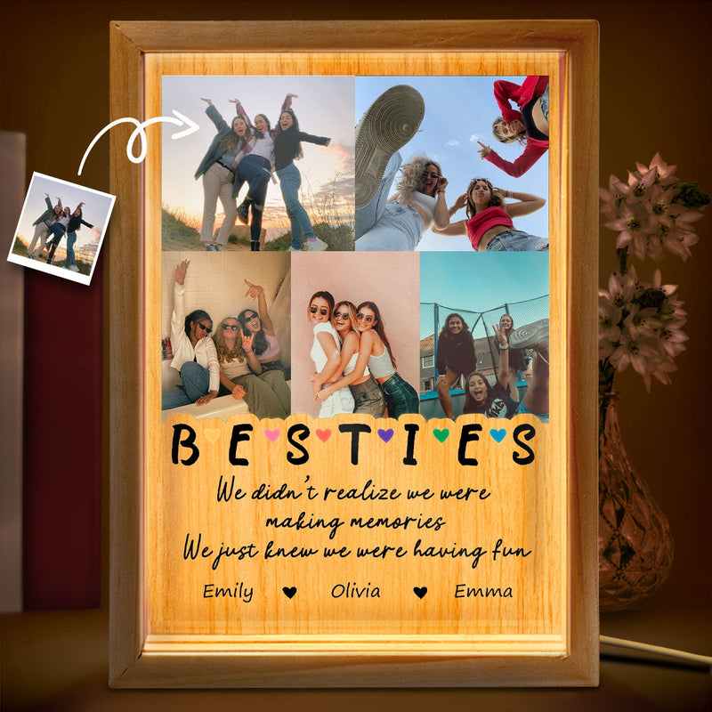 Custom Photo We Were Having Fun - Gift For Bestie - Personalized Picture Frame Light Box