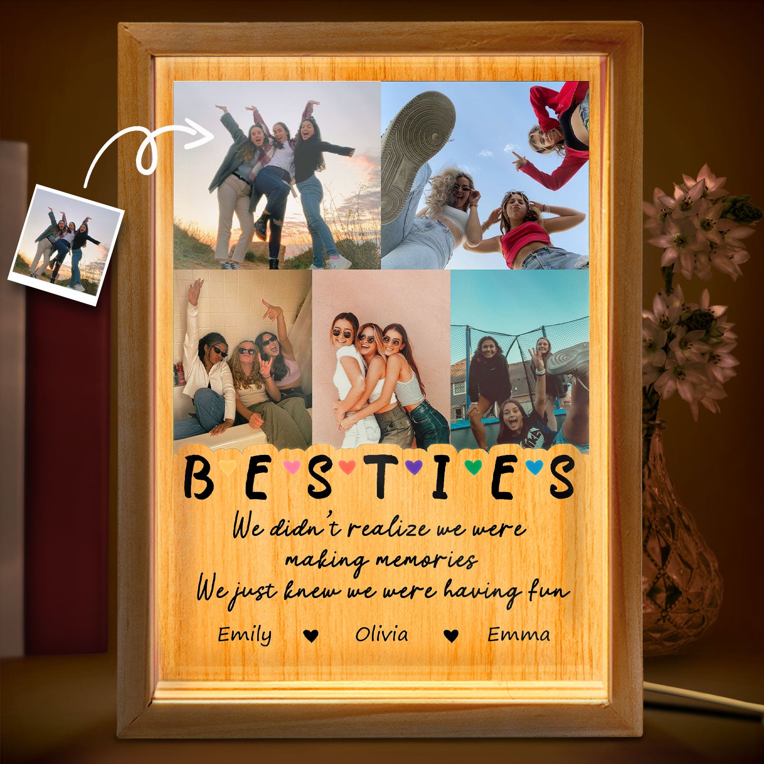 Custom Photo We Were Having Fun - Gift For Bestie - Personalized Picture Frame Light Box