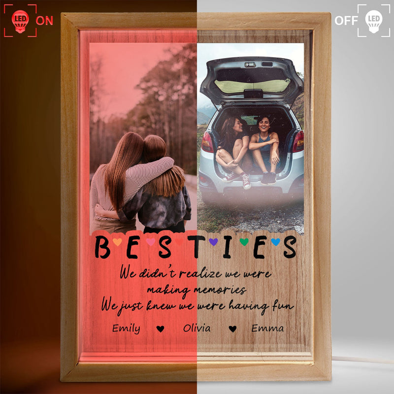 Custom Photo We Were Having Fun - Gift For Bestie - Personalized Picture Frame Light Box