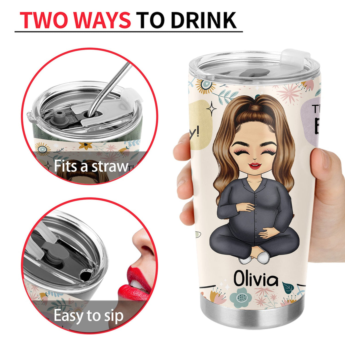 Pregnant Mom To Be - Pregnancy Gift For Mother - Personalized Tumbler