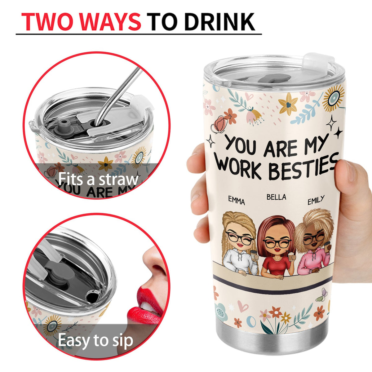 You Are My Work Bestie - Gift For Colleagues, Besties - Personalized Tumbler
