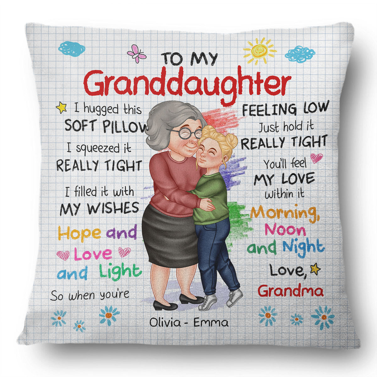 To My Granddaughter - Gift For Granddaughter - Personalized Pillow ...