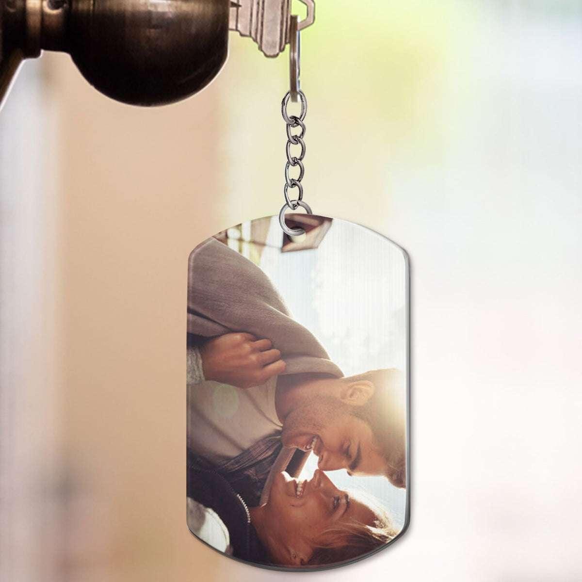 Calendrier photo personnalisé « Le jour où ma vie a changé » – Cadeau pour couples – Porte-clés en aluminium personnalisé
