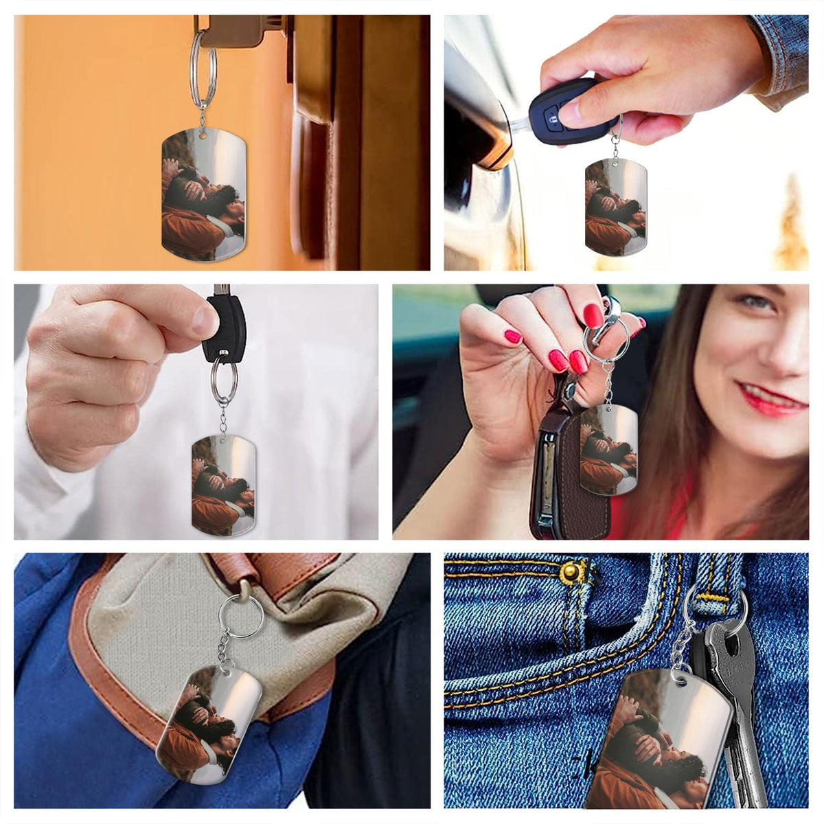 Calendrier photo personnalisé « Le jour où ma vie a changé » – Cadeau pour couples – Porte-clés en aluminium personnalisé