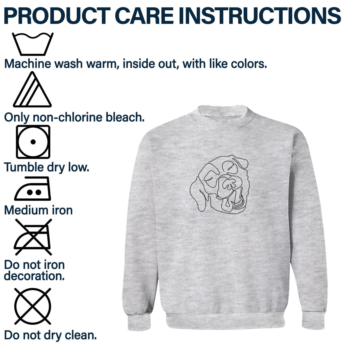 Custom Photo Oneline Portrait Pet Shirt - Gift For Pet Lovers - Personalized Embroidered Sweatshirt