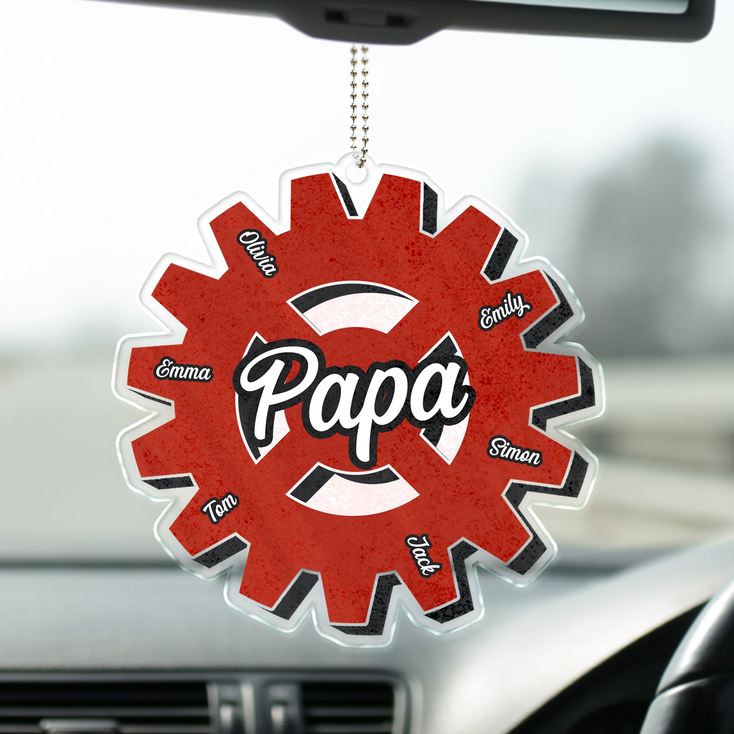 Garage Mechanic Papa - Gift For Dad, Grandpa - Personalized Acrylic Car Hanger