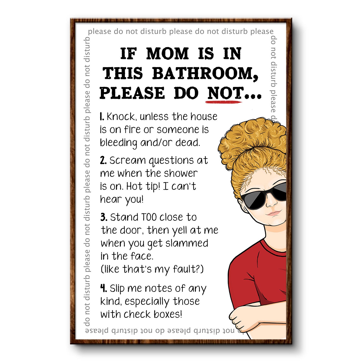 Mom Is In This Bathroom - Funny Bathroom Decor Gift For Mom - Personalized Poster