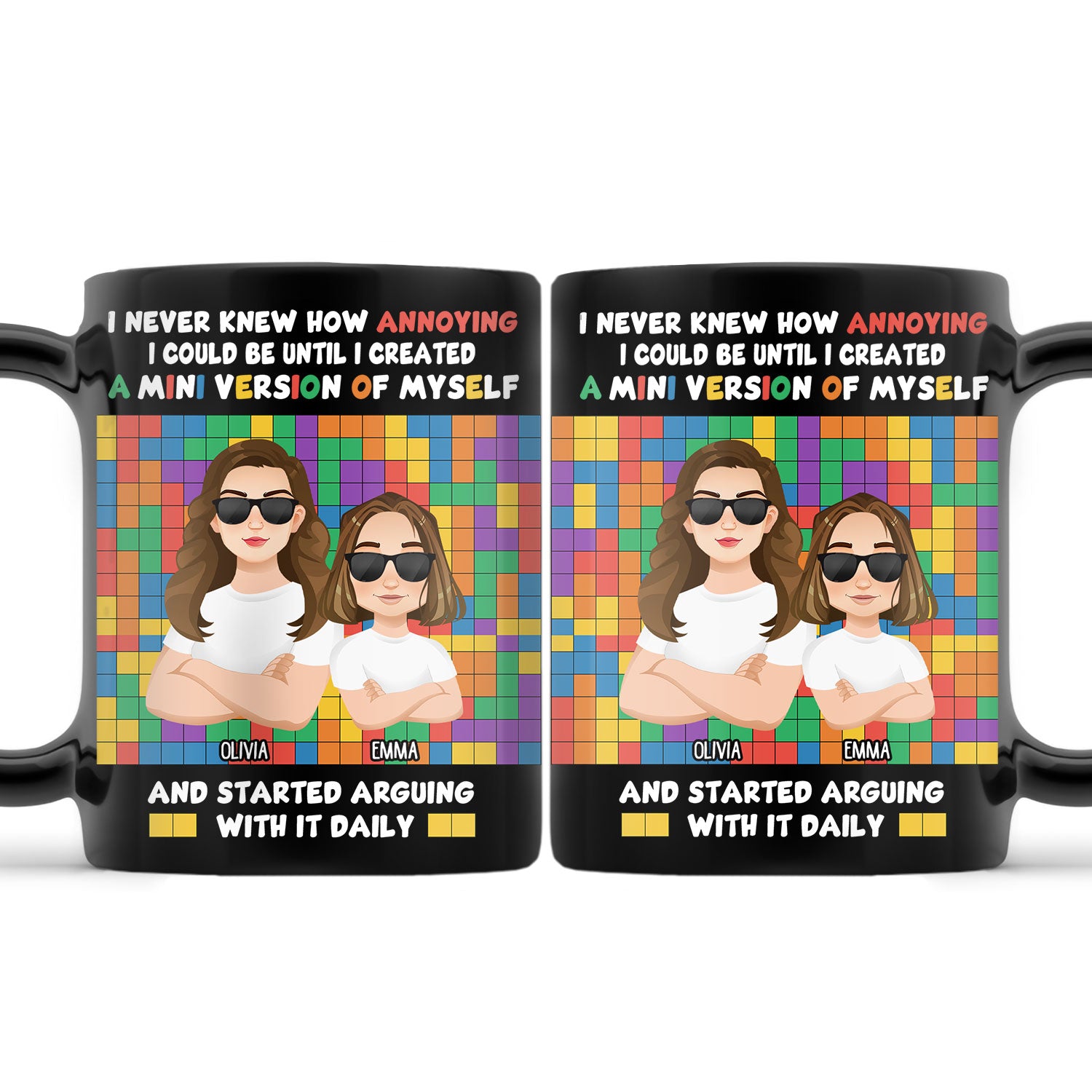 Mini Version Of Myself - Gift For Young Mom - Personalized Black Mug