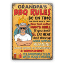Grilling Dad Grandpa Barbeque Rules - Personalized Custom Classic Metal Signs