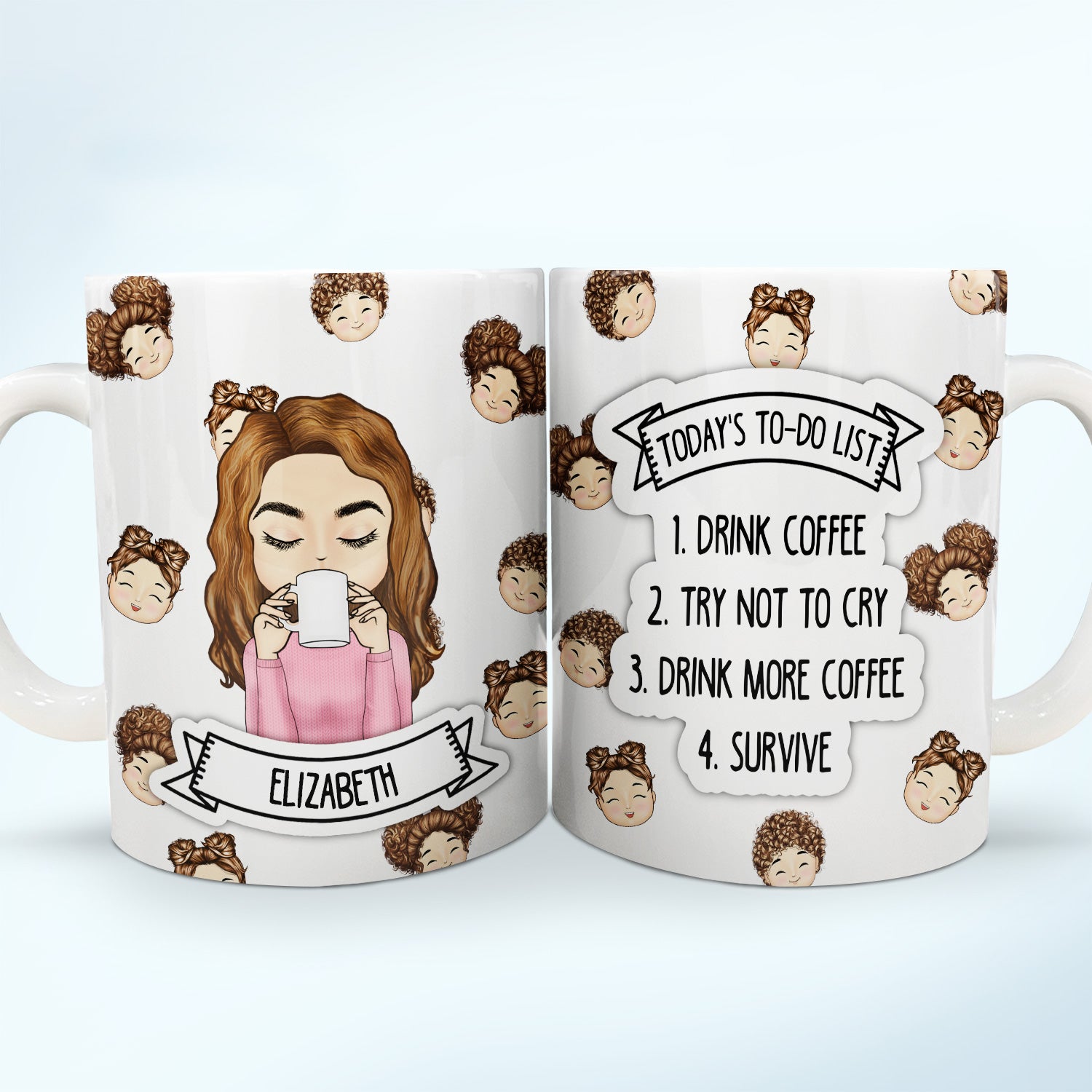 Today's To-do List - Funny Gift For Mom - Personalized White Edge-to-Edge Mug