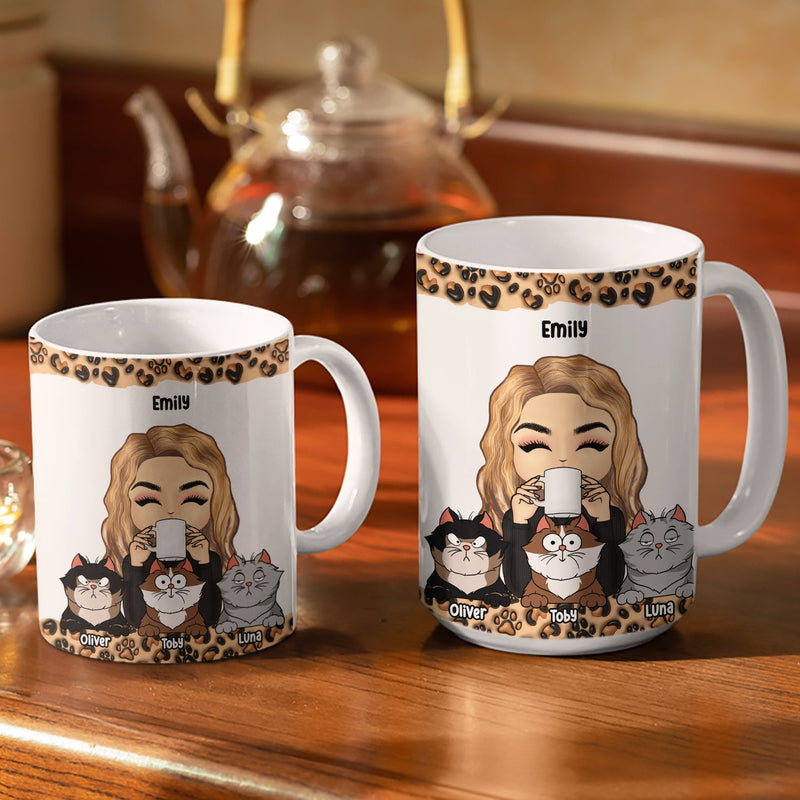 I Like Cats - Gift For Cat Mom - 3D Inflated Effect Printed Mug, Personalized White Edge-to-Edge Mug