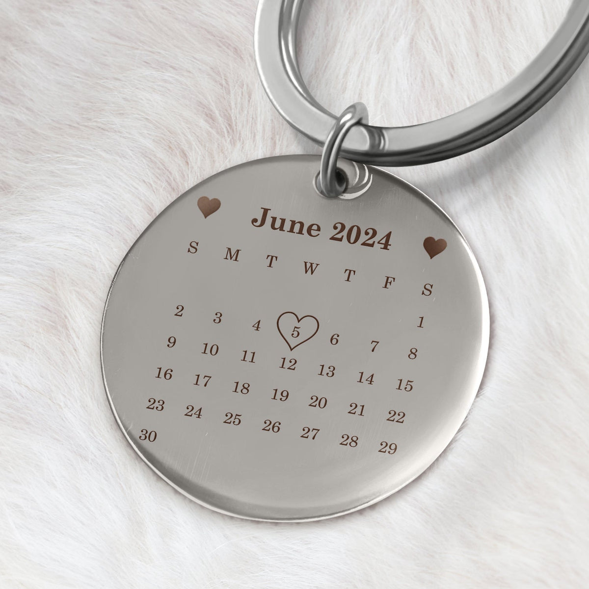 Calendar The Day You Became My Daddy Hand - Gift For Father - Personalized Keyring