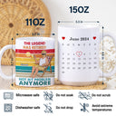 Beach Father Grandpa Calendar The Legend Has Retired - Gift For Father - Personalized White Edge-to-Edge Mug