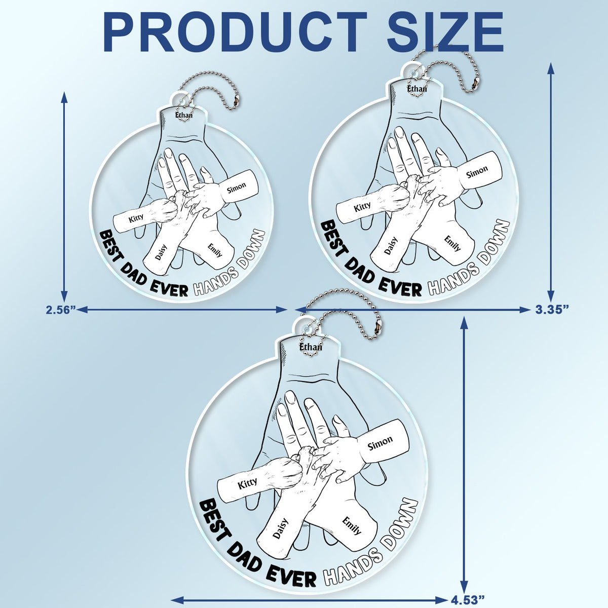 Hands Down - Gift For Father - Personalize Acrylic Car Hanger