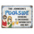 Couple Poolside Drinking Is Encourage - Personalized Classic Metal Signs