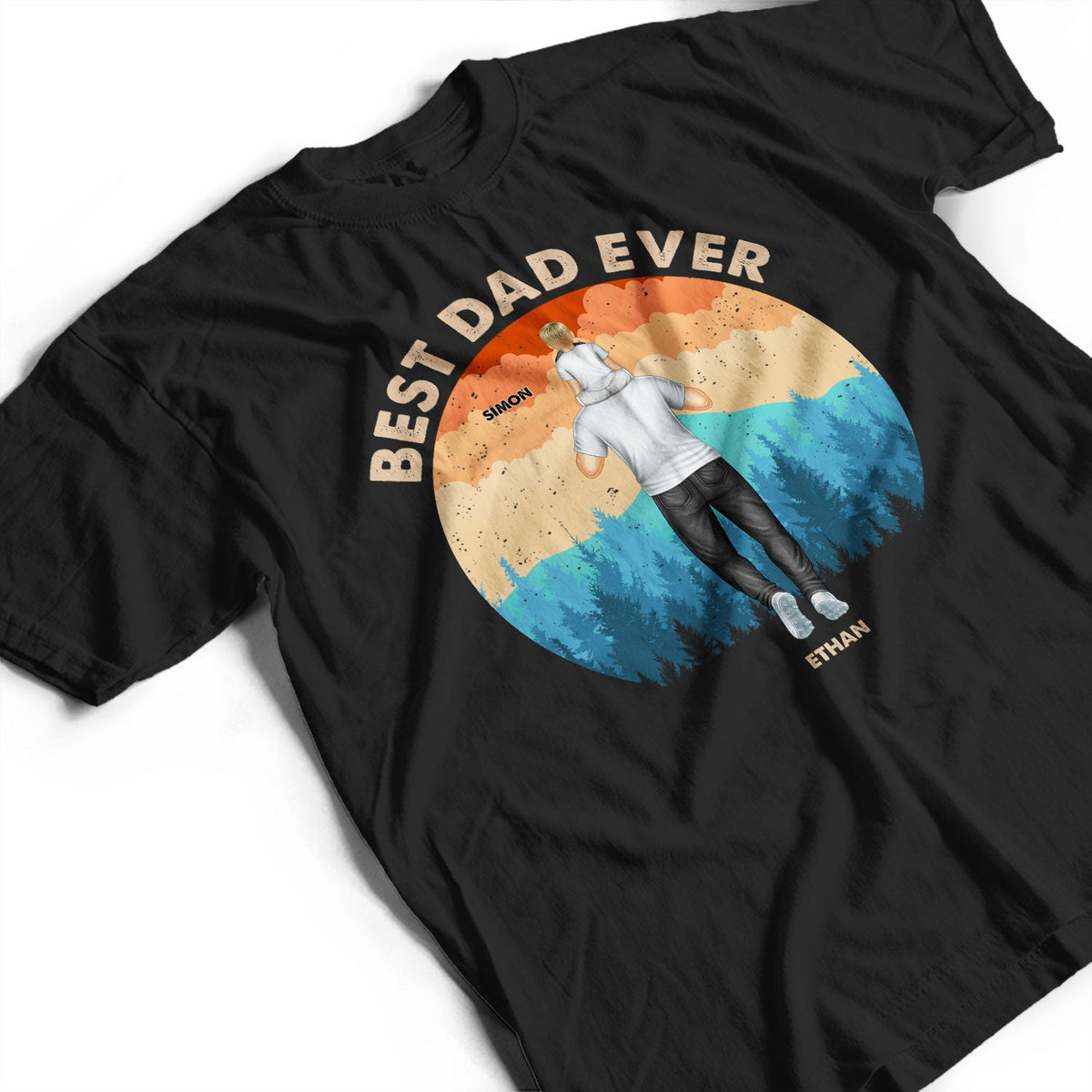 Best Dad Ever Backside - Personalized T Shirt
