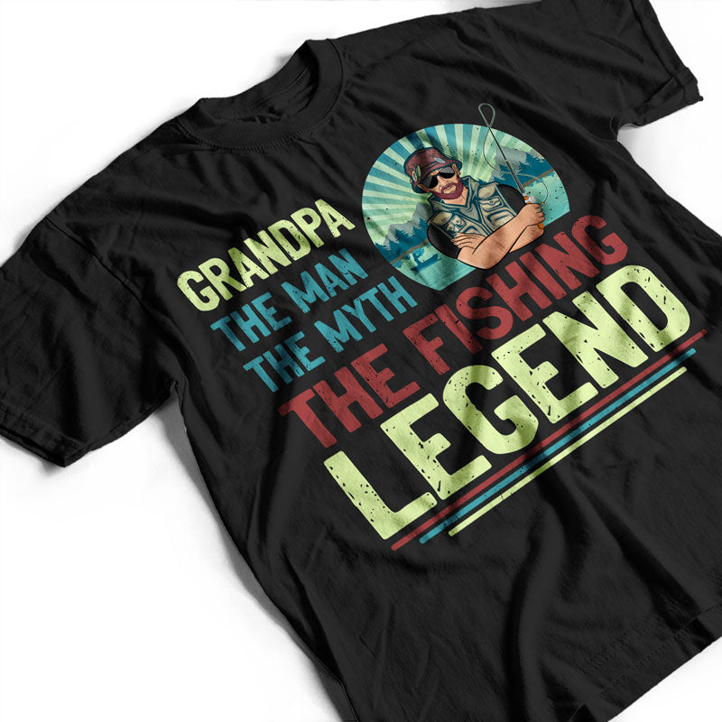 L'Homme, le Mythe, la Légende de la Pêche - Cadeau pour Père et Grand-Père - T-shirt Personnalisé