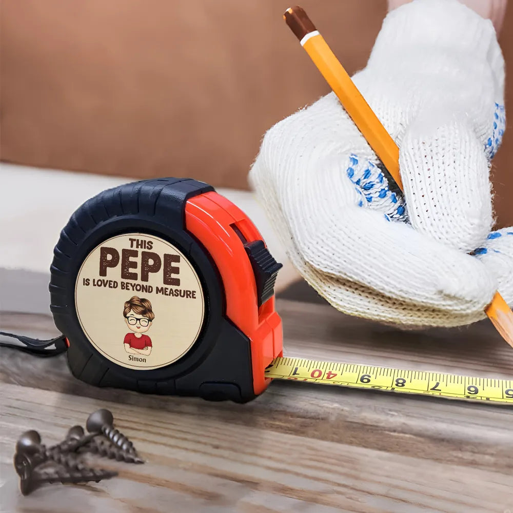 This Dad Is Loved Beyond Measure - Personalized Tape Measure