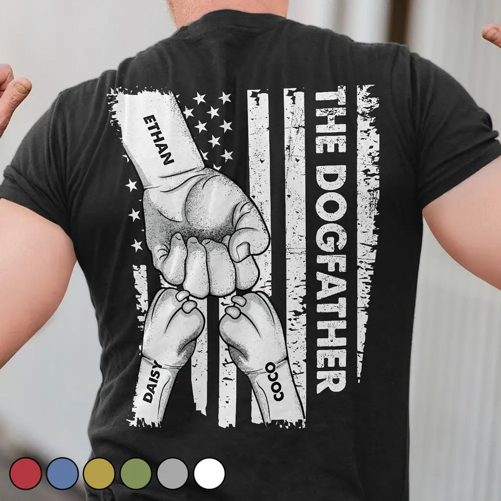 The Dogfather Hand Line Sketch Flag - Personalized T Shirt