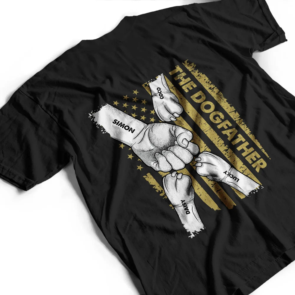 The Dogfather Hand Line Sketch Flag - Personalized T Shirt