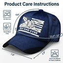 Best Dad Ever Flag Hand Line Sketch - Personalized Classic Cap