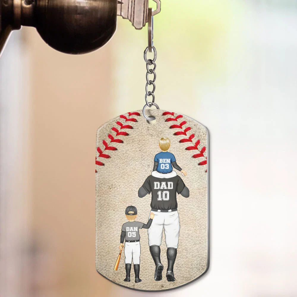 We Made A Home Run Baseball Dad - Personalized Aluminum Keychain