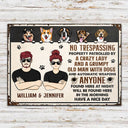 Funny Private Property Sign - Gift For Dog Lovers - Personalized Custom Classic Metal Signs