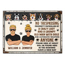 Funny Private Property Sign - Gift For Dog Lovers - Personalized Custom Classic Metal Signs