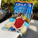 Couple Summer You & Me And The Sea - Personalized Beach Towel
