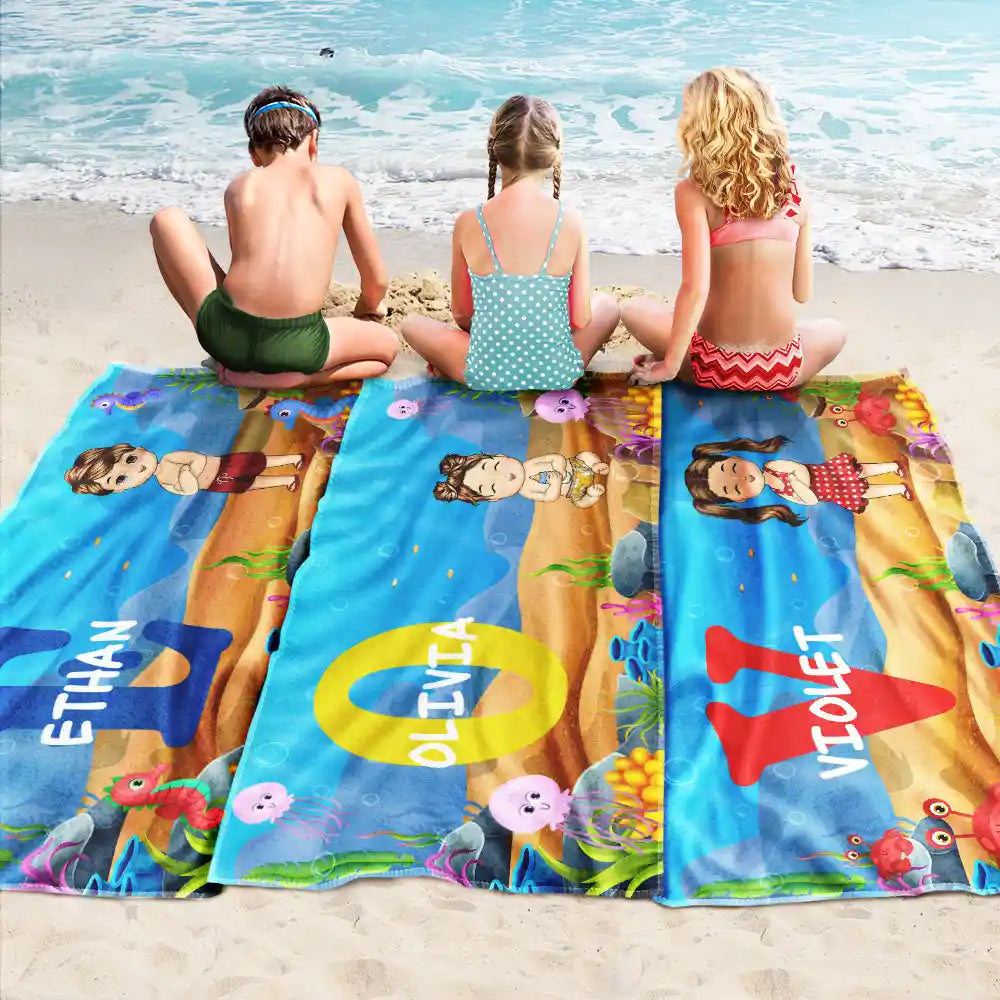 Alphabet Name Kid - Personalized Beach Towel