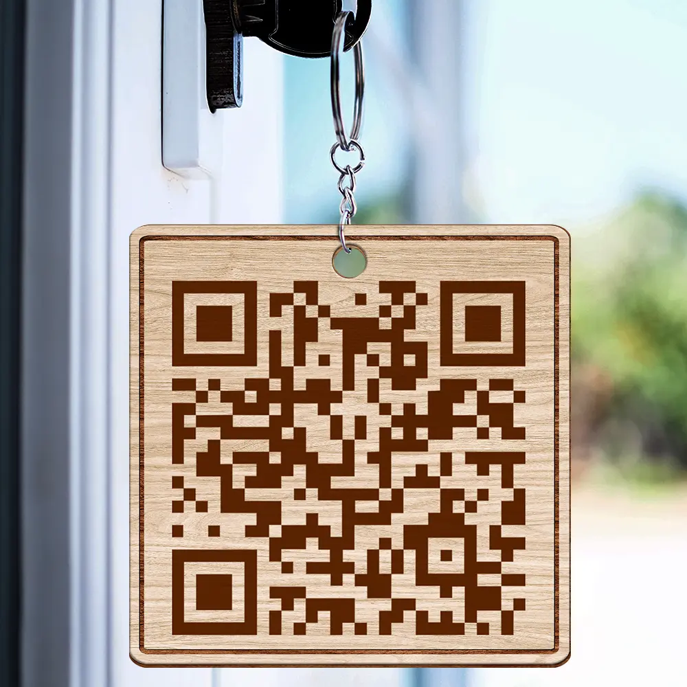 Couple Song QR Code Best Thing Ever Found - Personalized Wooden Keychain
