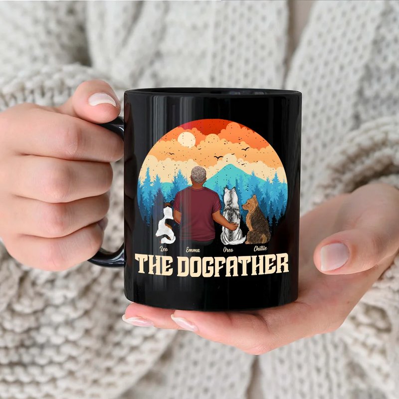 The Dogfather The Dogmother - Personalized Black Mug