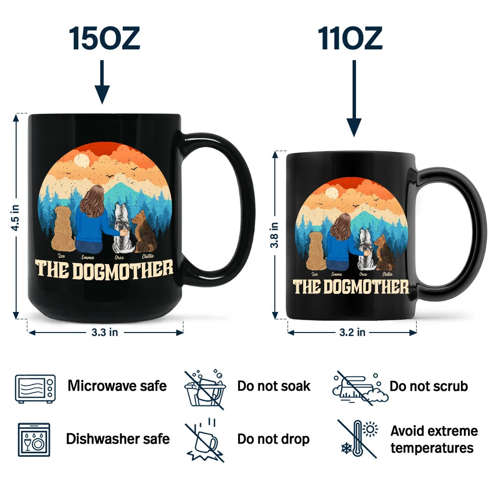 The Dogfather The Dogmother - Personalized Black Mug