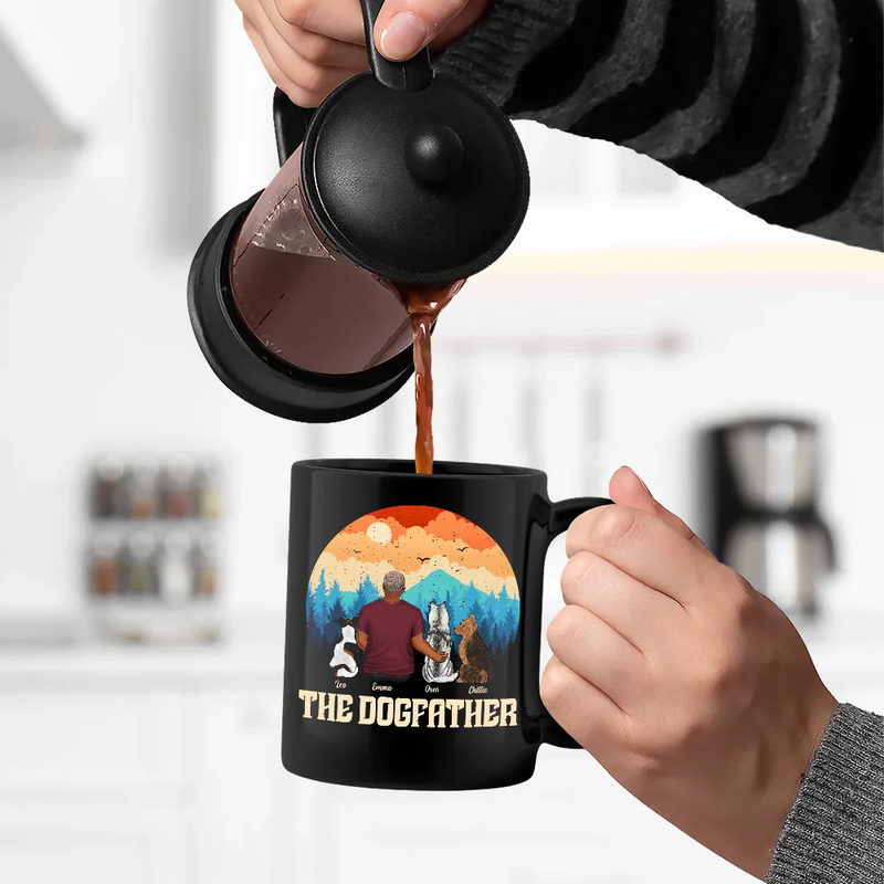 The Dogfather The Dogmother - Personalized Black Mug