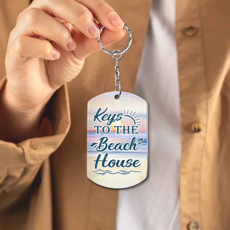 Couple Keys To The Beach Lake House - Personalized Aluminum Keychain