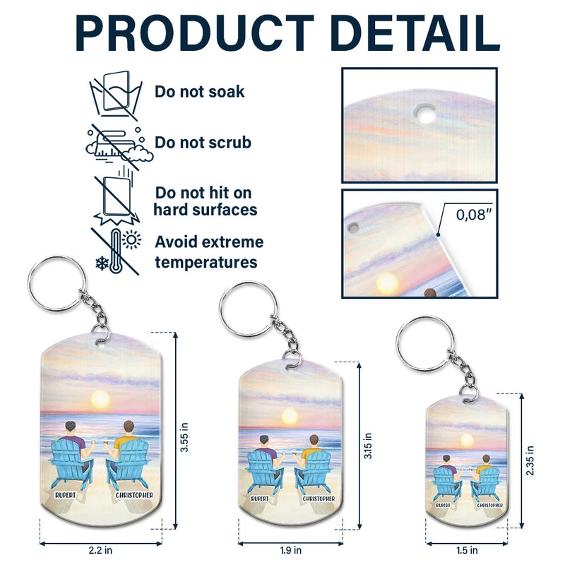 Couple Keys To The Beach Lake House - Personalized Aluminum Keychain