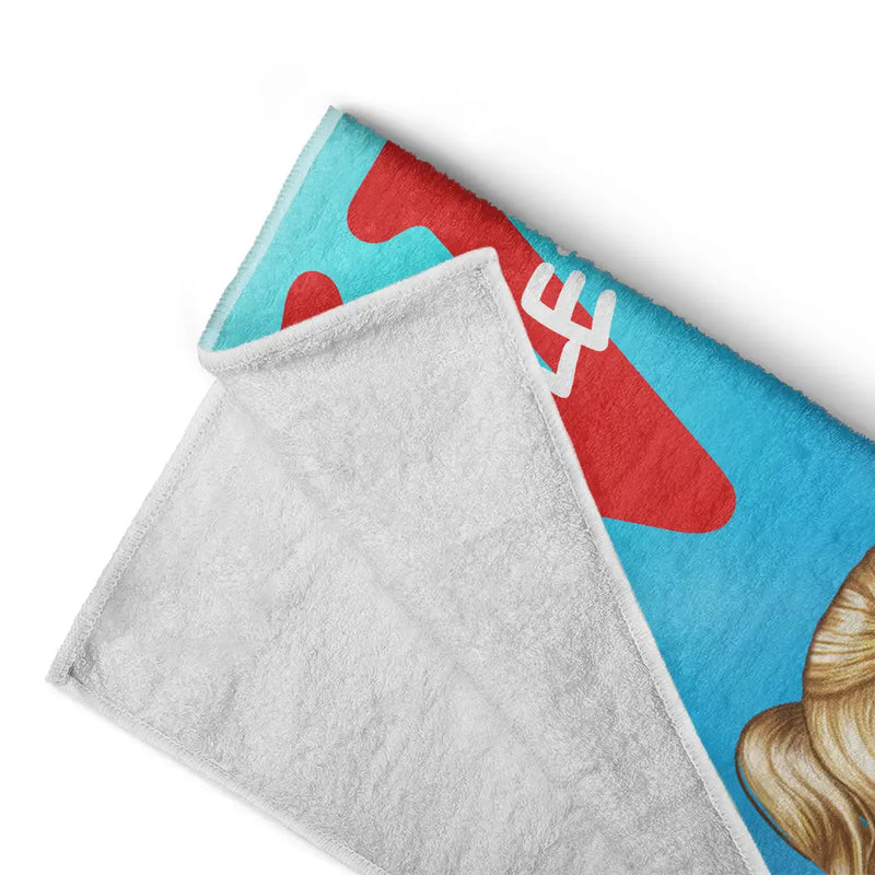 Alphabet Name Kid Summer Beach Pool - Personalized Beach Towel